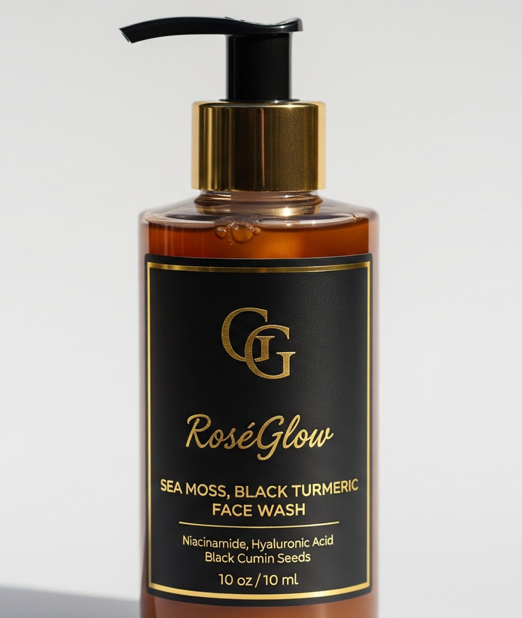 RoséGlow Sea Moss & Black Turmeric face Wash