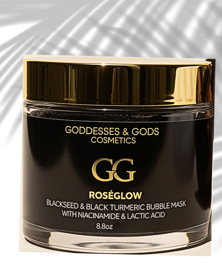 "RoséGlow"  Blackseed & Black Turmeric Bubble Mask