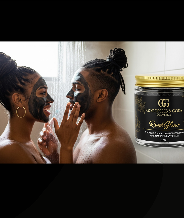 "RoséGlow"  Blackseed & Black Turmeric Bubble Mask
